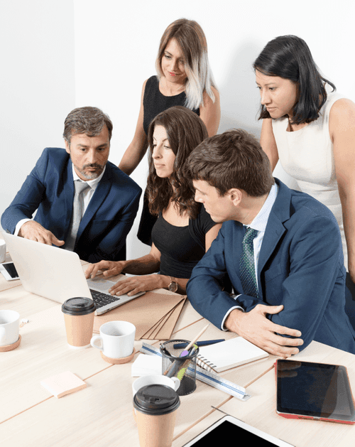 Employees collaborating